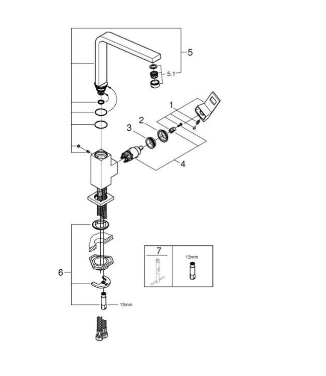 Grohe Eurocube 31255DCO keukenmengkraan supersteel