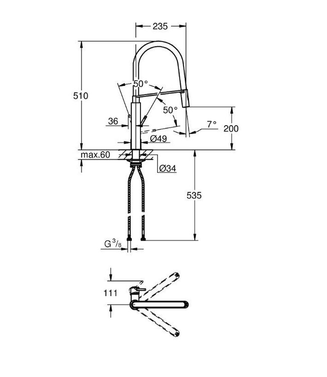 Grohe Concetto Pro 31491000  keukenmengkraan chroom