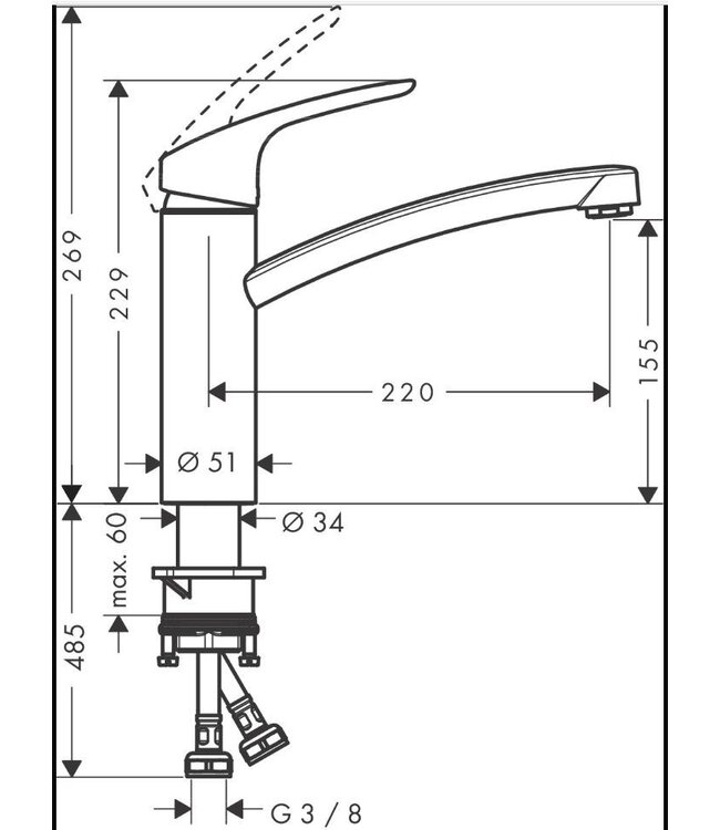 Grohe Focus E2 31806800 keukenmengkraan RVS-look