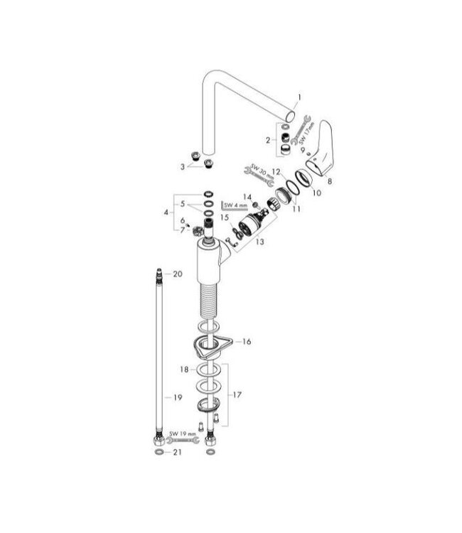 Grohe Focus M41 31817 keukenmengkraan mat zwart