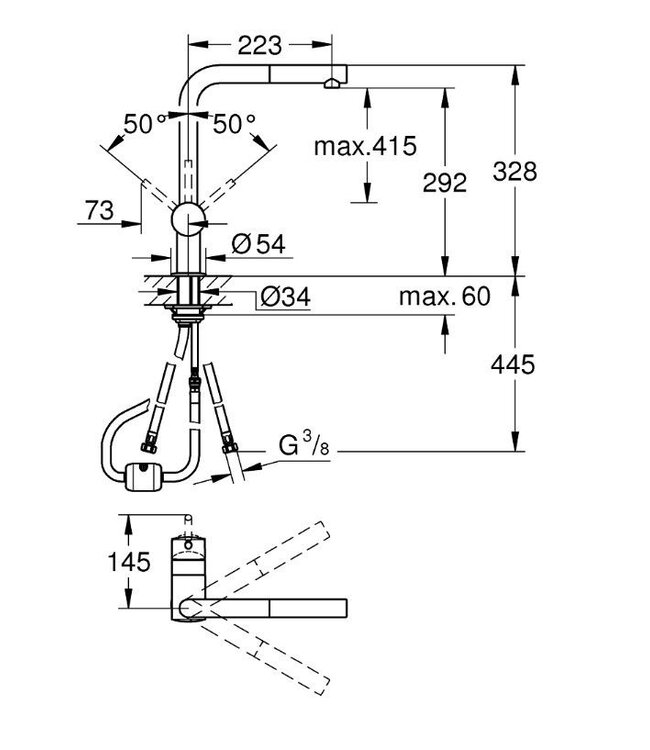 Grohe Minta 32168000 keukenmengkraan chroom