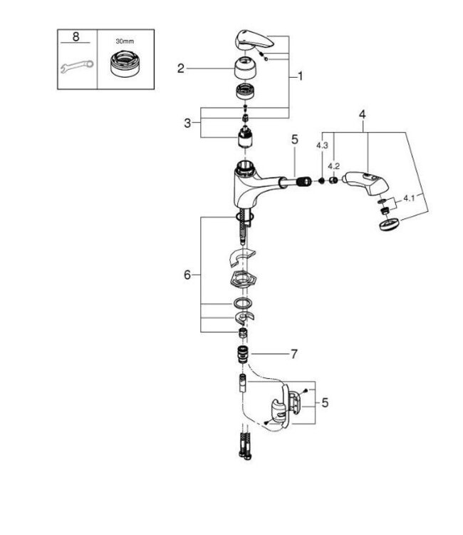 Grohe Eurodisc 32257001 keukenmengkraan chroom