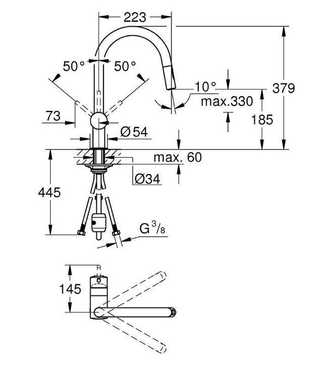 Grohe Minta Zero 32321002 keukenmengkraan chroom