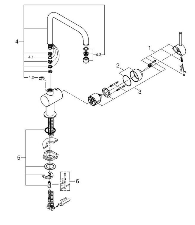 Grohe Minta 32488000 keukenmengkraan chroom