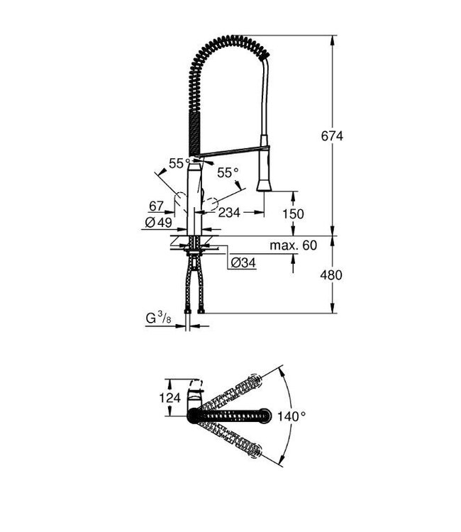 Grohe K7 32950000 keukenmengkraan chroom