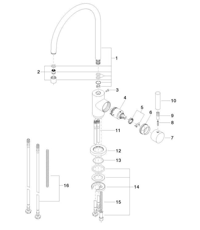 Dornbracht Tara classic kraan keukenmengkraan chroom