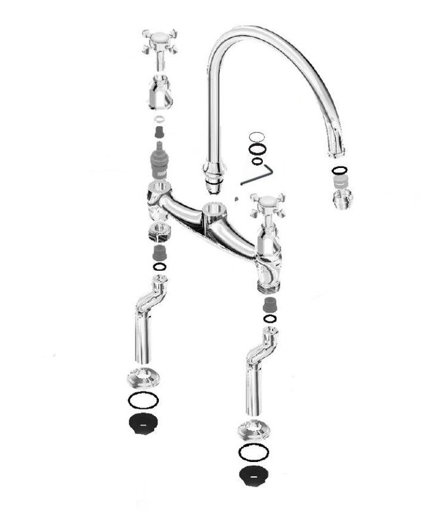 Perrin & Rowe Ionian 4192 keukenmengkraan nikkel mat