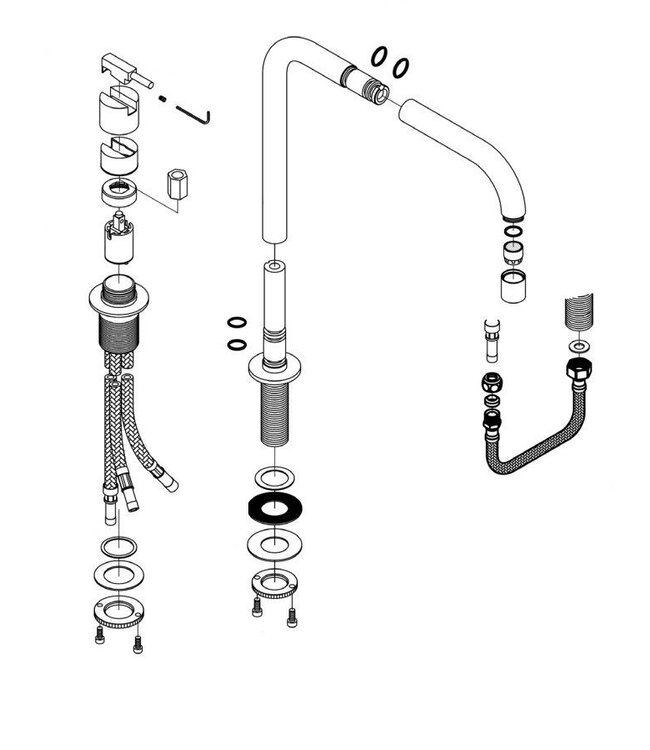Vola 590-40 keukenmengkraan RVS