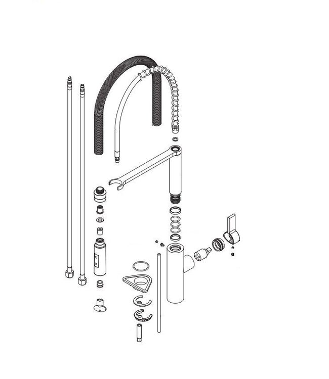 Newform Libera 63930 keukenmengkraan chroom/wit