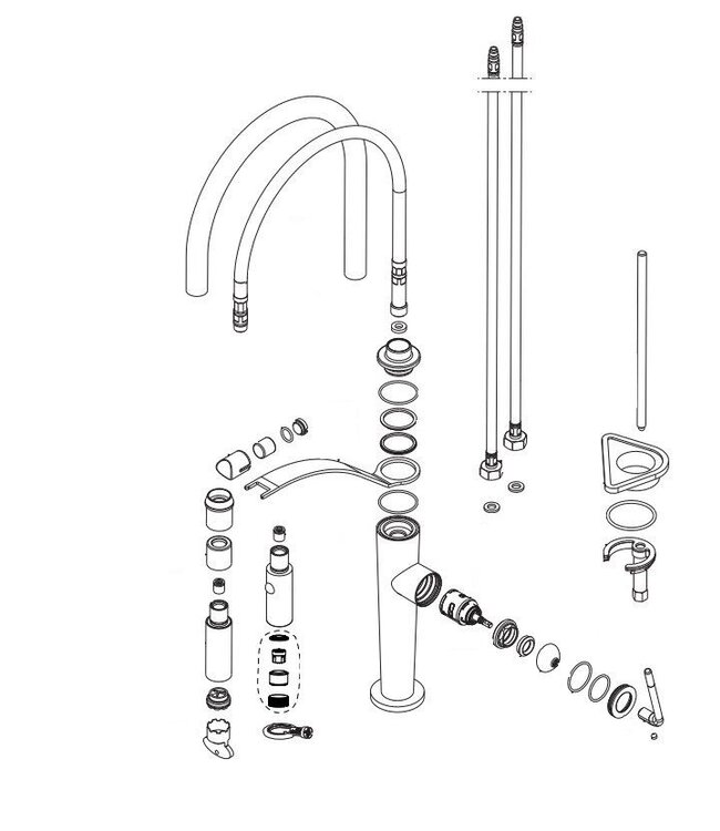 Newform O’Rama 68730 uittrekbaar keukenmengkraan zwart