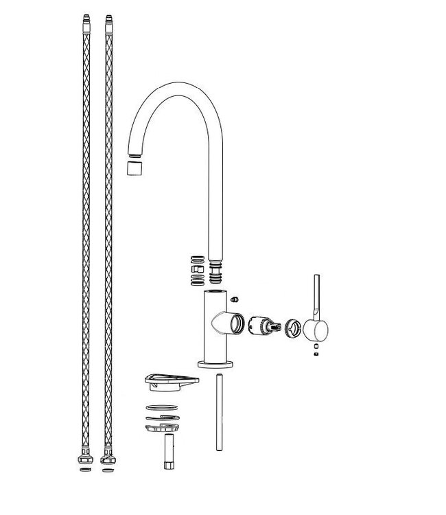 Newform Maki 71820 keukenmengkraan zwart