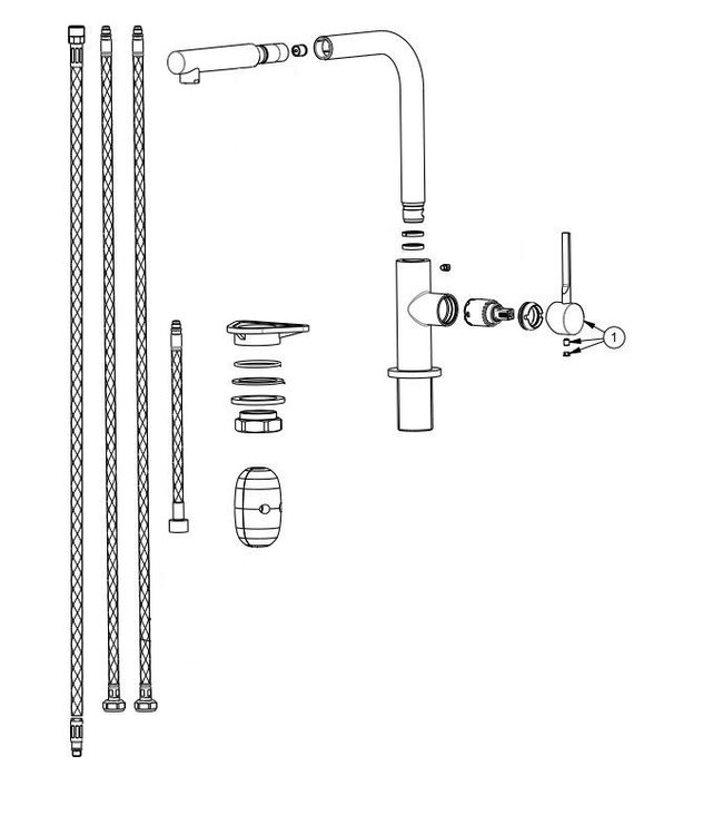 Newform Maki 71825 keukenmengkraan RVS-look