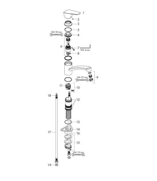 Hansgrohe Logis Coolstart EcoClick 71839 keukenmengkraan chroom