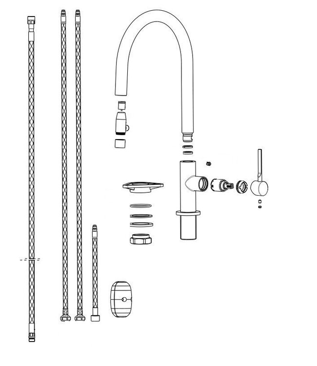 Newform Maki 71845 keukenmengkraan RVS-look