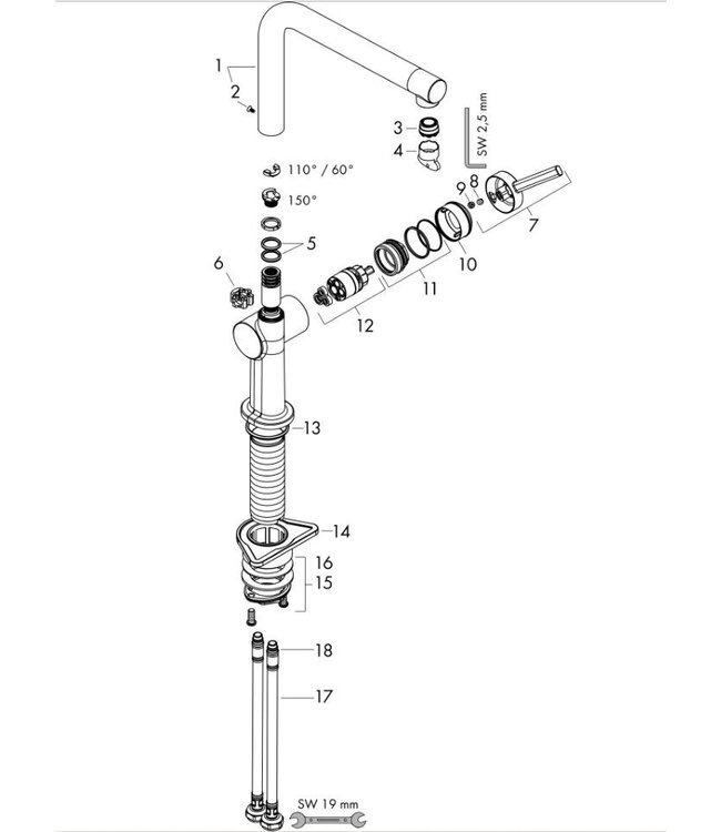 Hansgrohe Talis M54 72840 keukenmengkraan chroom