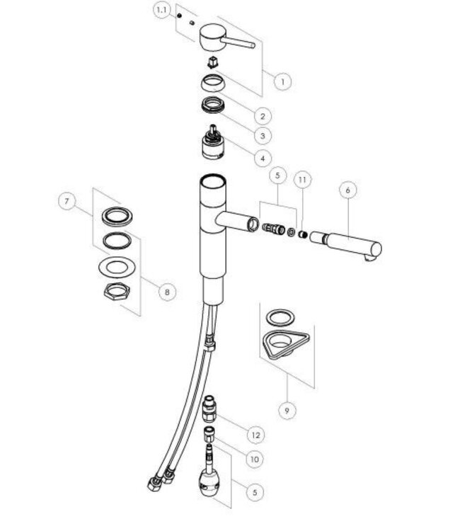 Doeco Royal Snow 7717 keukenmengkraan RVS-look