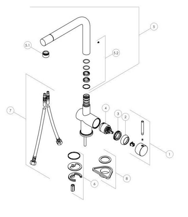 Doeco Royal Live 8191 keukenmengkraan chroom