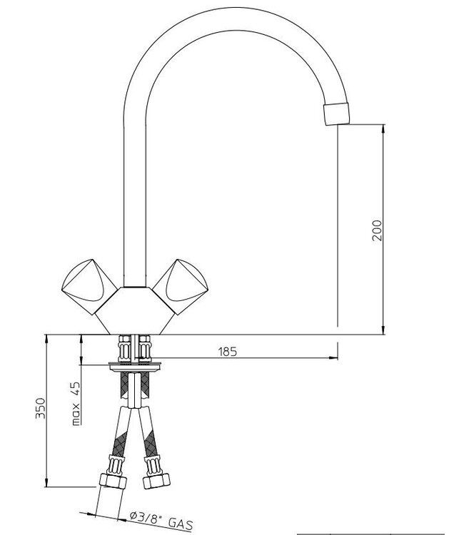 Doeco Flora keukenmengkraan chroom