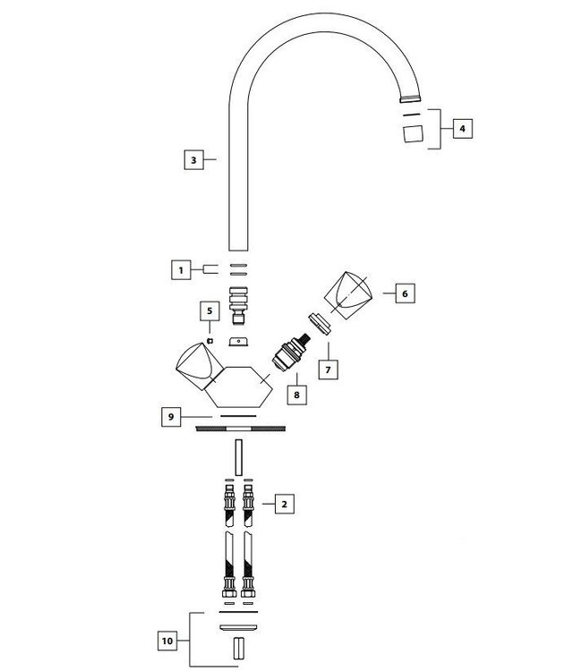 Doeco Flora keukenmengkraan chroom