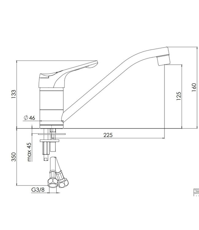 Doeco Time 27113 keukenmengkraan chroom