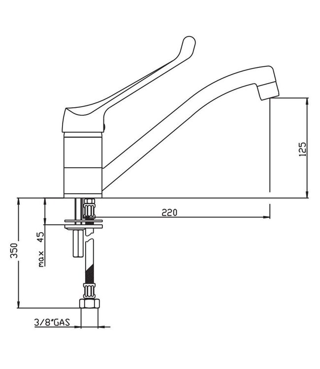 Doeco Time keukenmengkraan chroom