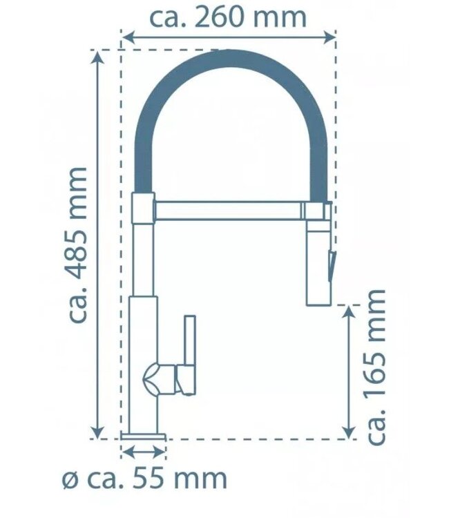 Doeco 9146 keukenmengkraan chroom/matzwart