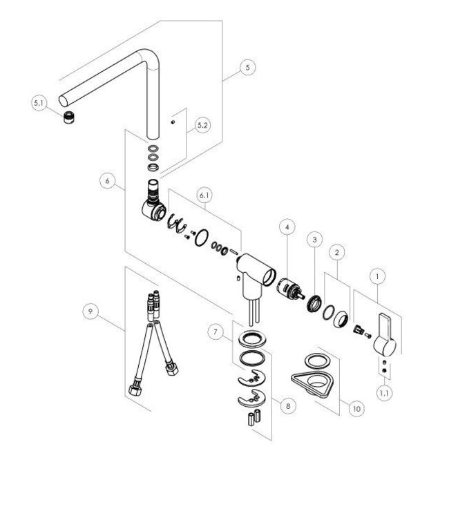 Doeco Royal 96114 keukenmengkraan chroom