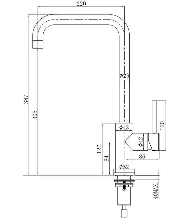 Lorreine Medway keukenmengkraan RVS