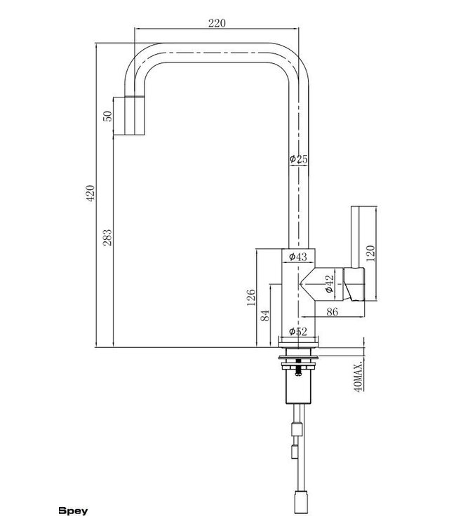 Lorreine Spey keukenmengkraan in RVS
