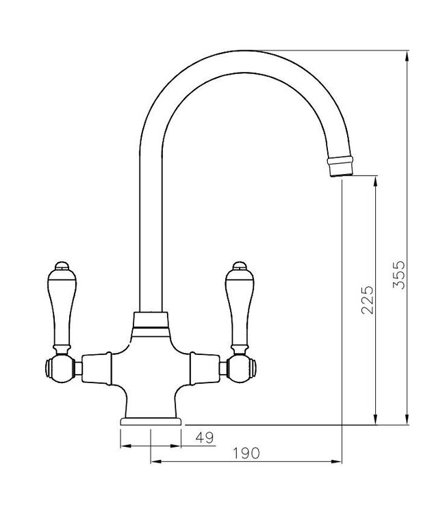 Abode Ludlow keukenmengkraan oud brons