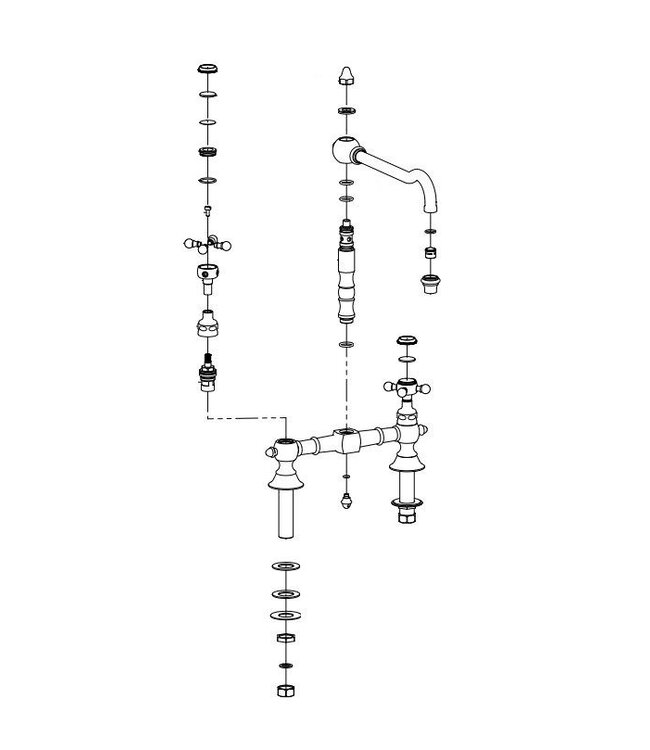 Deux 1101 keukenmengkraan nikkel mat