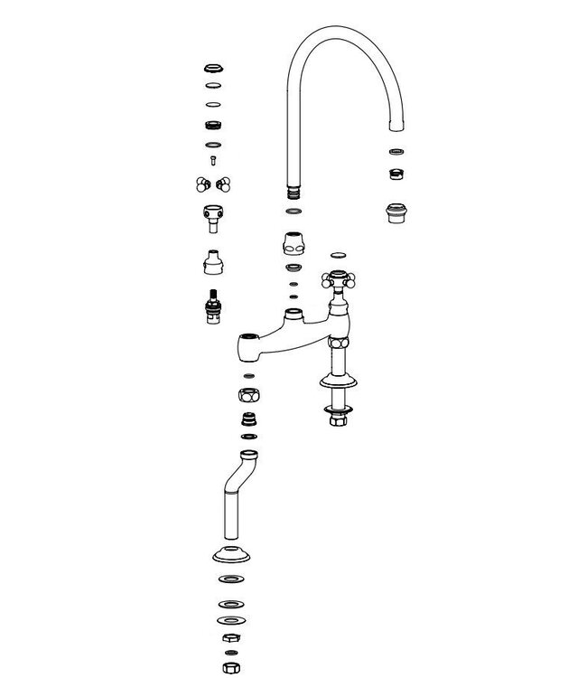 Julia 01141 keukenmengkraan nikkel mat