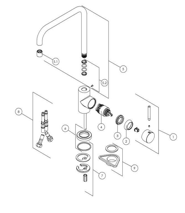 Doeco Royal 134 keukenmengkraan chroom