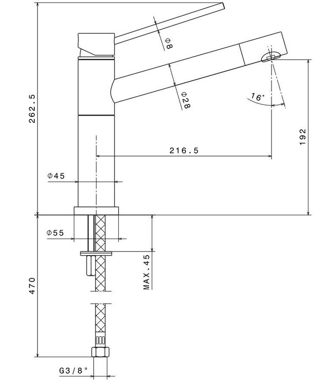 Newform 2400 keukenmengkraan RVS