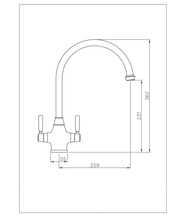 Abode Brompton keukenmengkraan chroom
