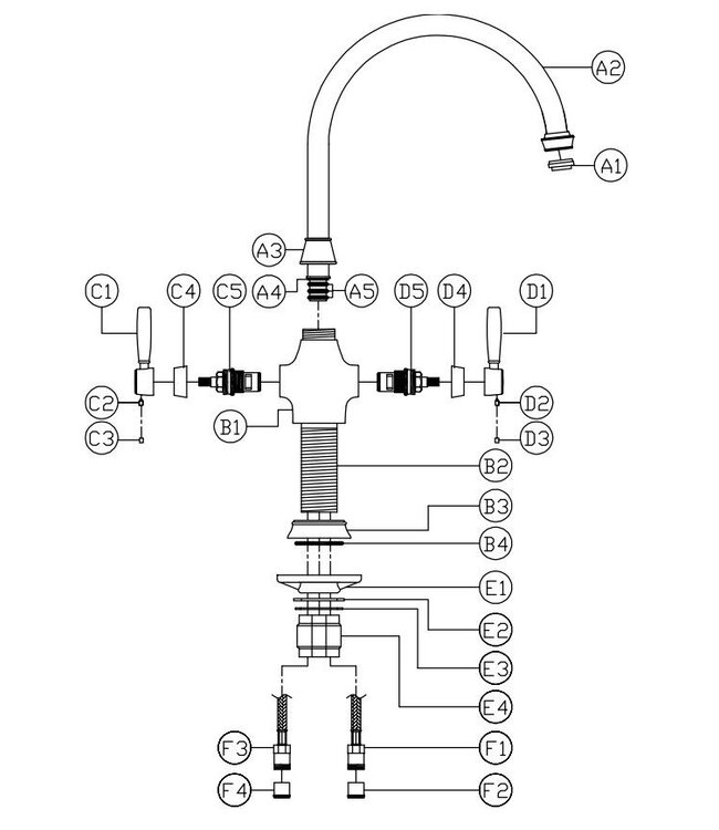 Abode Brompton keukenmengkraan nikkel mat