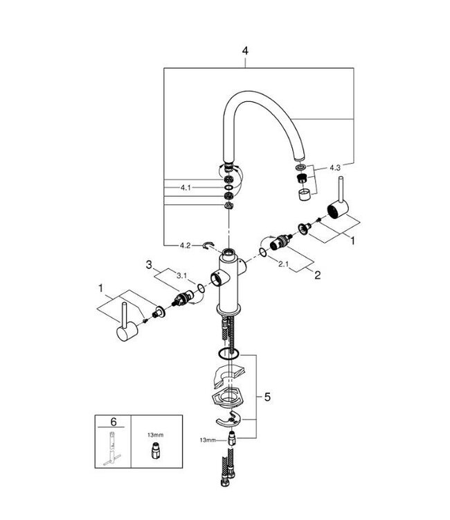 Grohe Ambi Cosmopol 30190000 keukenmengkraan chroom
