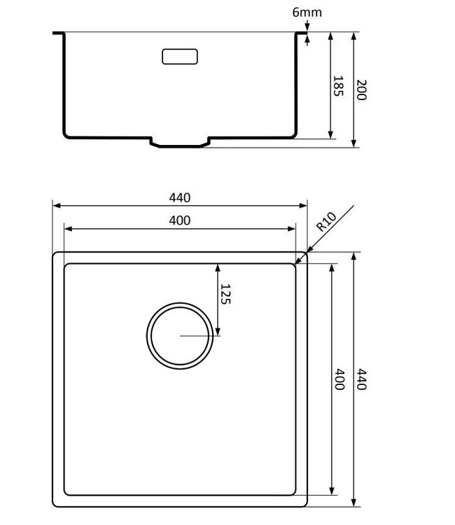 Lorreine 40BQ-FU Enkele Spoelbak - Copper