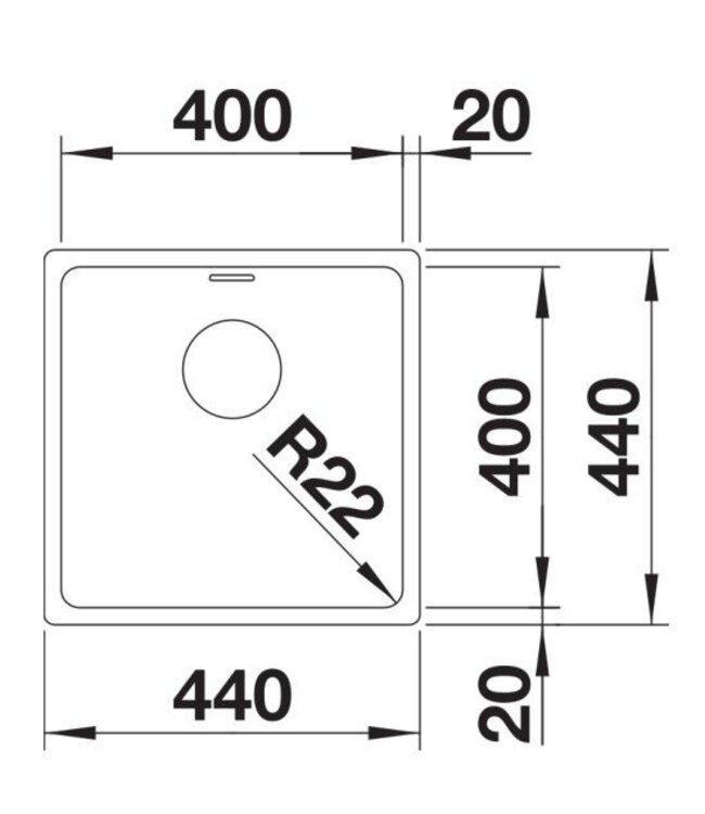 Blanco Andano 400-U Enkele Spoelbak - RVS