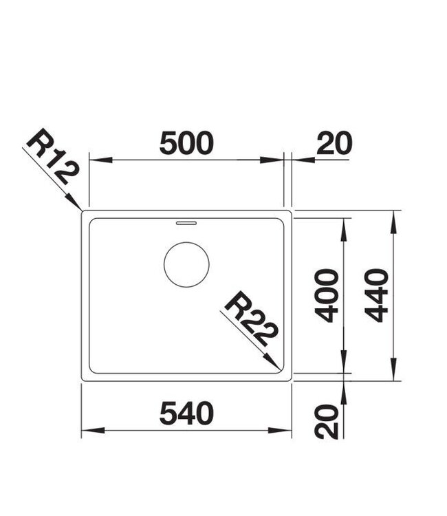 Blanco Andano 500-F Enkele Spoelbak - RVS
