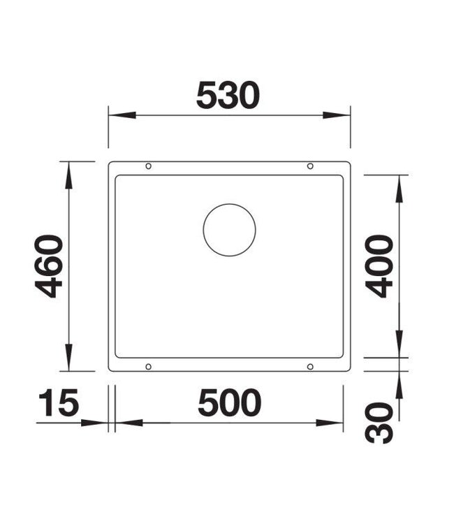 Blanco Subline 500-U Enkele Spoelbak - Antraciet