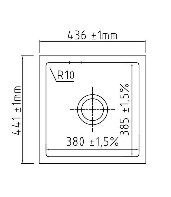 Keradome Mera 40U Enkele Spoelbak - Glanzend wit