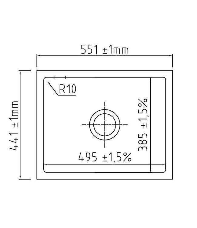 Keradome Mera 50U Enkele Spoelbak - Glanzend wit