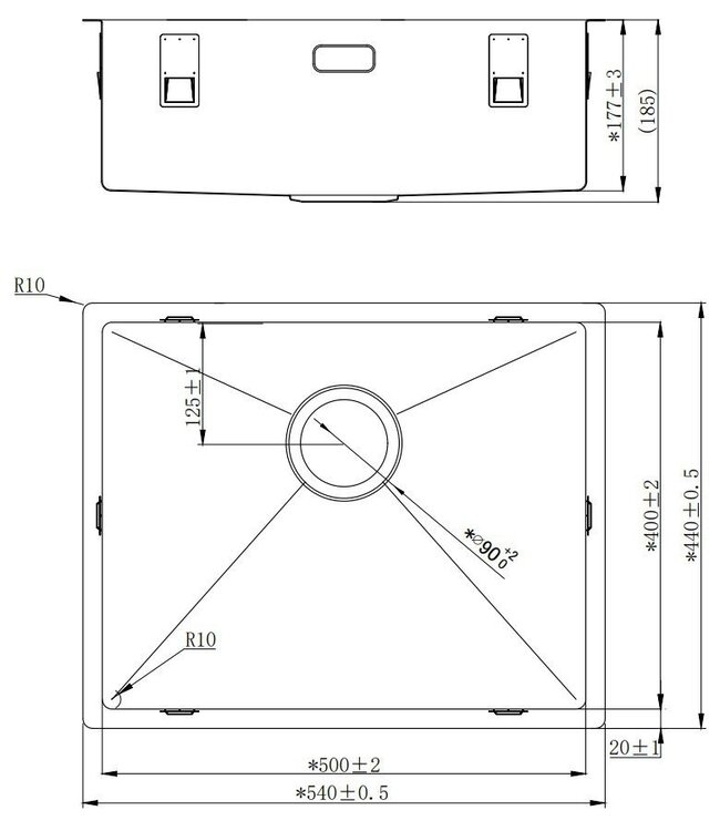 Alpha R-50 Enkele Spoelbak - RVS