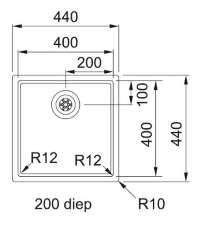 Franke Bolero Plus R10 BXX11040 Enkele Spoelbak - RVS