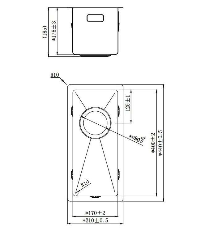 Lorreine 17R Enkele Spoelbak - RVS