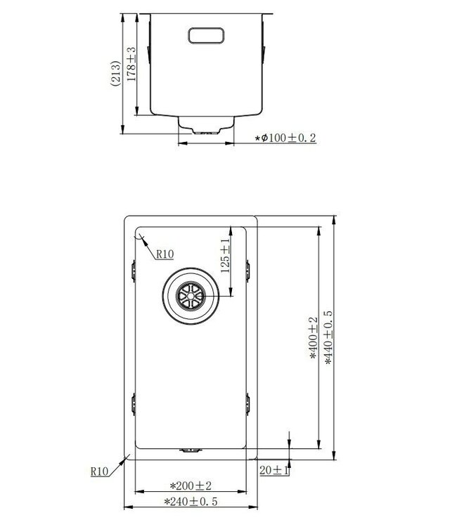 Lorreine 20SP Enkele Spoelbak - RVS