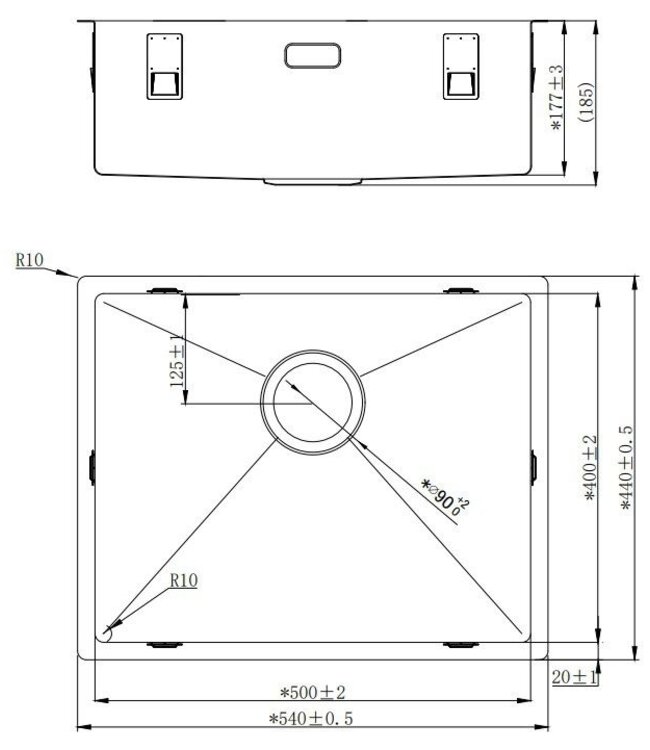 Lorreine 50R Enkele Spoelbak - RVS