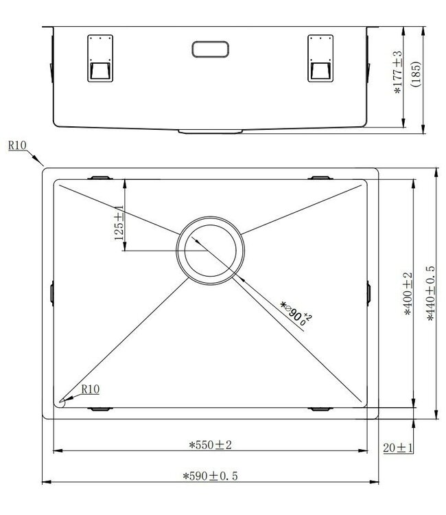 Lorreine 55R Enkele Spoelbak - RVS