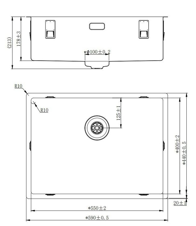 Lorreine 55SP Enkele Spoelbak - RVS
